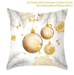 2022 Santa Claus Christmas Pillowcase Decor For Home Christmas Throw Pillow Covers Decorative Snowman Santa Claus Pillow Covers Linen Cushion Cover Couch Pillow Cases Merry Christmas Ornament Xmas Gifts 45x45CM