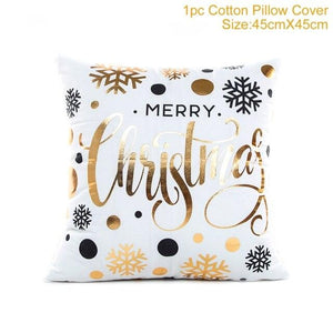 2022 Santa Claus Christmas Pillowcase Decor For Home Christmas Throw Pillow Covers Decorative Snowman Santa Claus Pillow Covers Linen Cushion Cover Couch Pillow Cases Merry Christmas Ornament Xmas Gifts 45x45CM