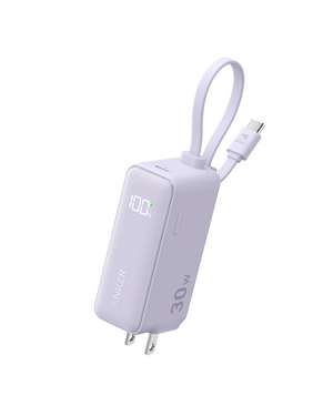 Anker Power Bank (30W, 5k,  Fusion, Built-In USB-C Cable)