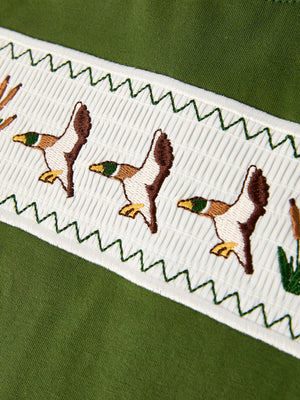 Camouflage Duck Smocking Embroidery Boys Outfit