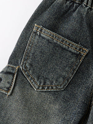 Girls Bow Stretch Wide-Leg Jeans