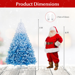2025 New Artificial Christmas Tree with 456 Branch Tips and Folding Metal Stand-7FT