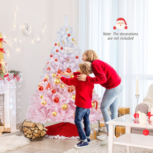 2025 New Artificial Christmas Tree with Folding Metal Stand and 456 Branch Tips-6FT