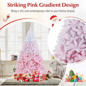 2025 New Artificial Christmas Tree with Folding Metal Stand and 456 Branch Tips-7FT