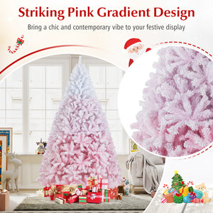 2025 New Artificial Christmas Tree with Folding Metal Stand and 456 Branch Tips-8 FT
