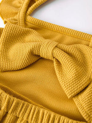 Girls Daisy and Mustard Yellow Dress 2-piece Set