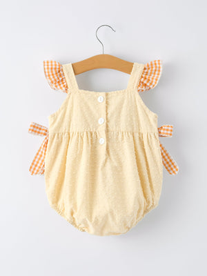 Farm Girl Chicken Smocked Bow Ruffle Romper