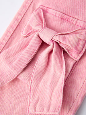 Pink Bow Girls Denim Pants
