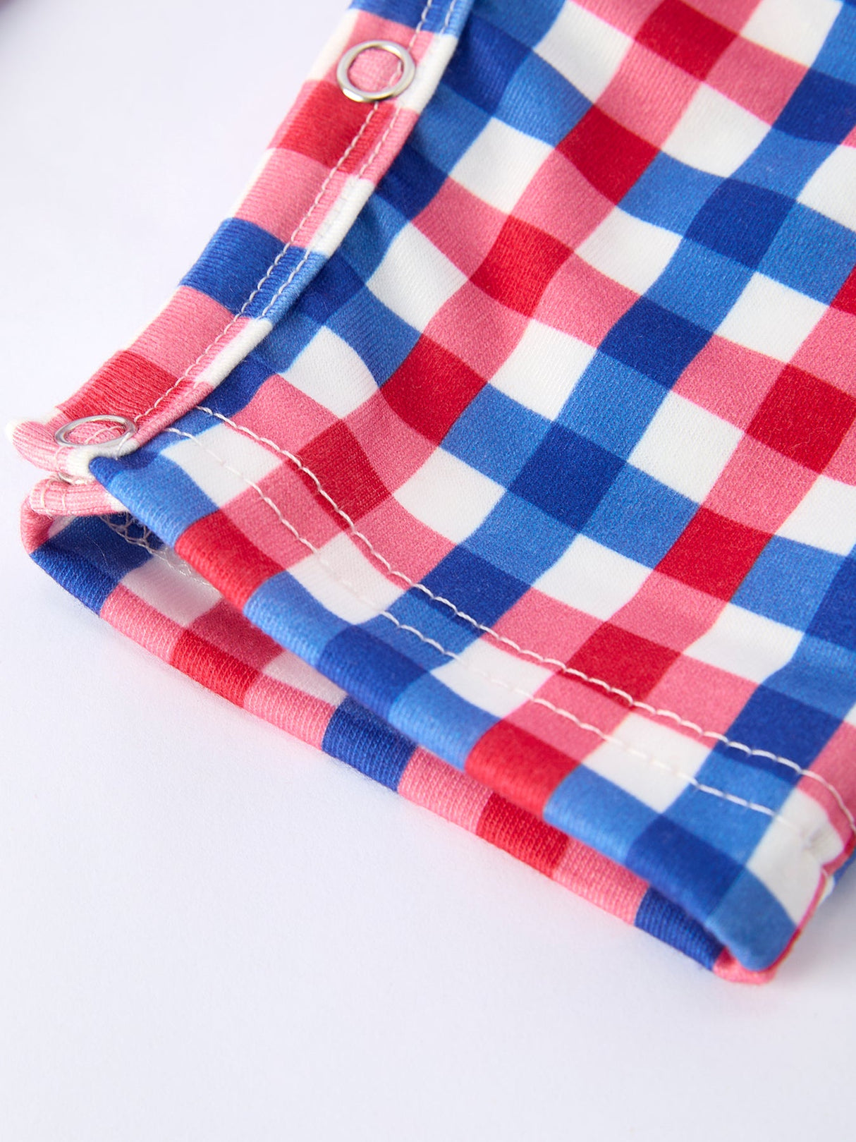 4th of July Plaid Flag Baby Boy Romper