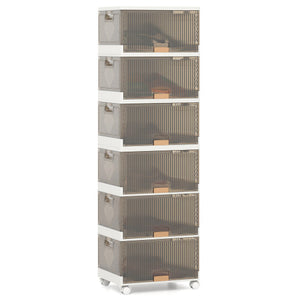 3/4/5/6-Cube Stackable Storage Bins with Detachable Wheels-6 Cube