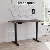 48 Inch x 24 Inch Ergonomic Electric Standing Desk with 3 Memory Settings for Home Office-Rustic Brown