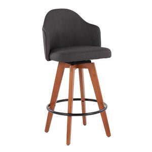 Ahoy - Contemporary Fixed Height Counter Stool With Bamboo Round Footrest (Set of 2) by Couch.com