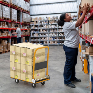 Platform Cart Dolly Foldable Warehouse Push Hand Truck-Black