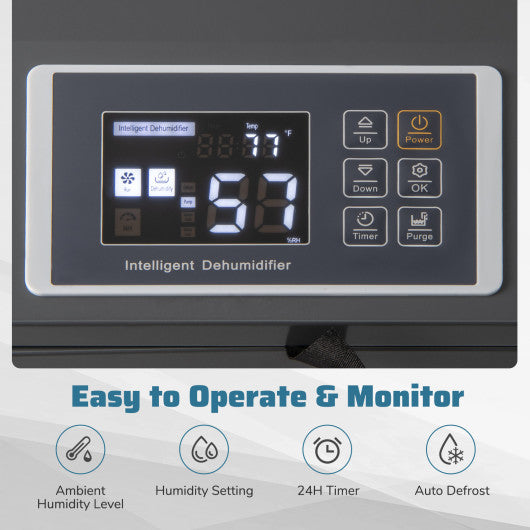 154 Pints Commercial Dehumidifier with Pump and Drain Hoses-White