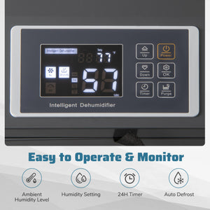 154 Pints Commercial Dehumidifier with Pump and Drain Hoses-White