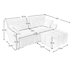 Elegant Sofa Set With Ottoman And Pillows, Textured Chenille, High Resilience Cushions by Couch.com