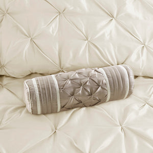7 Piece Tufted Comforter Set Ivory Cal King