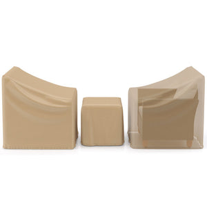 Patio Furniture Covers Waterproof Outdoor Conversation Covers for 3 Pieces Bistro Set-Beige