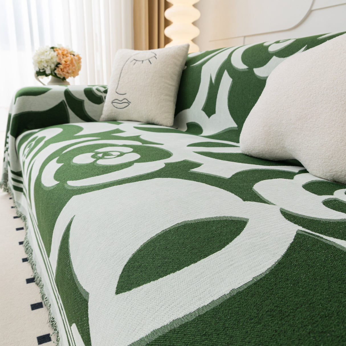 Chenille Sofa Cover Blanket, Couch Cover Blanket Throws for Couches Living Room Furniture Throw Covers