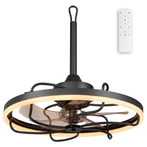 20â€ Celling Fan with Dimmable LED Light 6 Speeds and Timer-Black