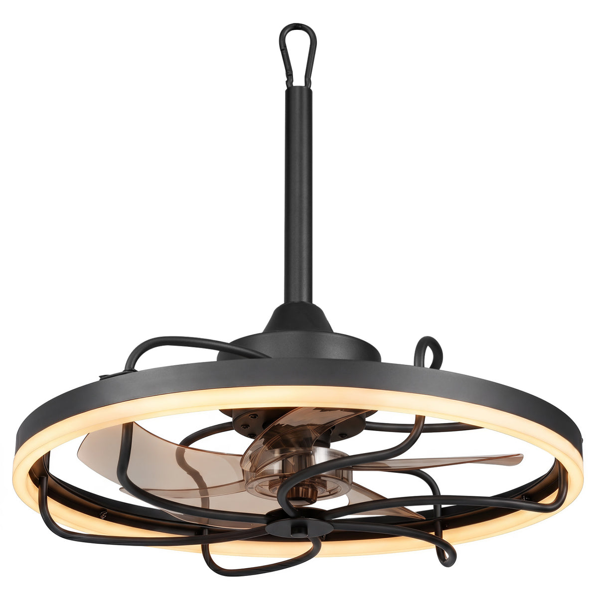 20â€ Celling Fan with Dimmable LED Light 6 Speeds and Timer-Black