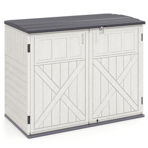 20 Cu.Ft Horizontal Resin Storage Shed with Adjustable Shelf-White