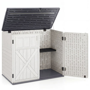 20 Cu.Ft Horizontal Resin Storage Shed with Adjustable Shelf-White