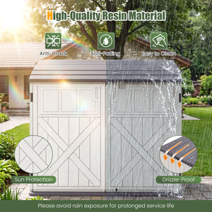 20 Cu.Ft Horizontal Resin Storage Shed with Adjustable Shelf-White