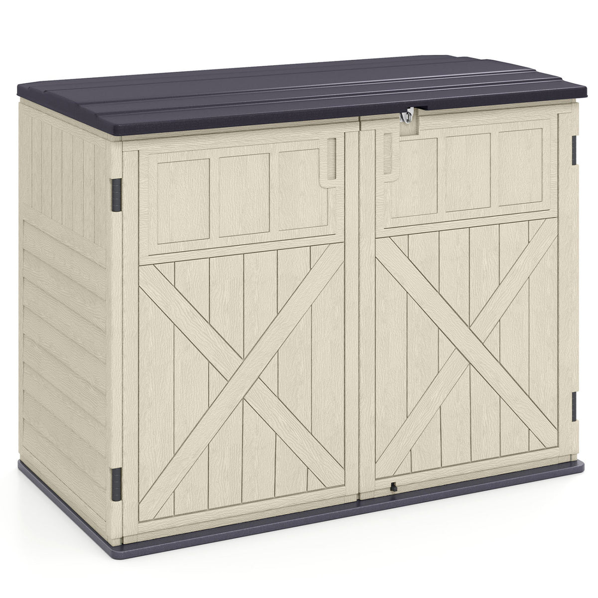 20 Cu.Ft Horizontal Resin Storage Shed with Adjustable Shelf-Beige