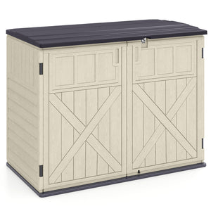 20 Cu.Ft Horizontal Resin Storage Shed with Adjustable Shelf-Beige