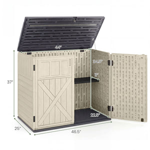 20 Cu.Ft Horizontal Resin Storage Shed with Adjustable Shelf-Beige