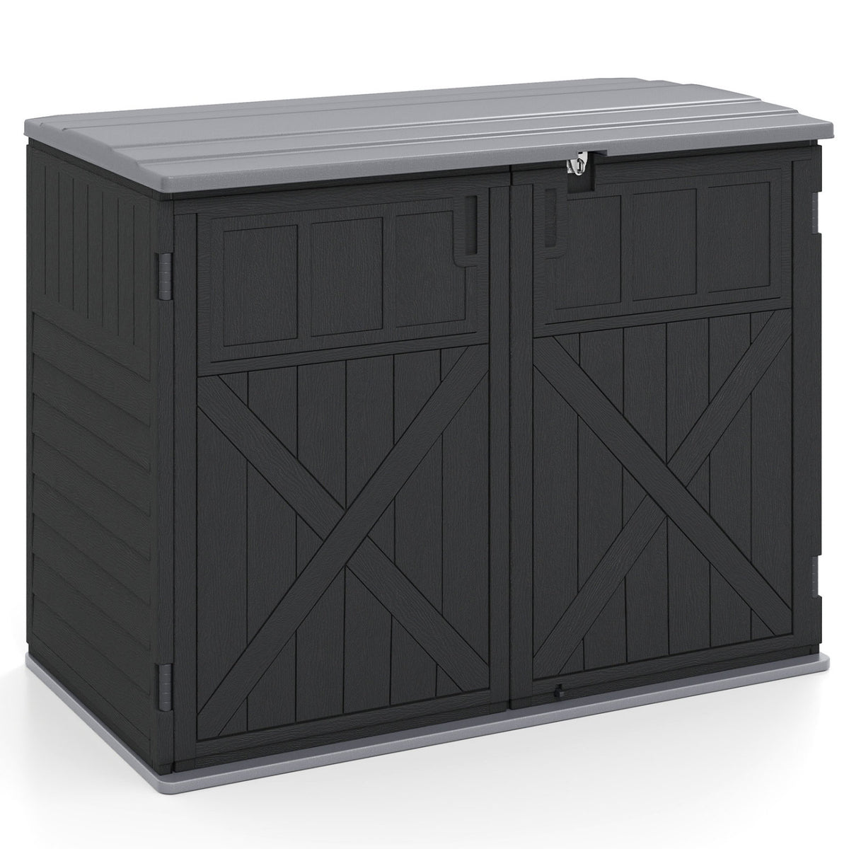20 Cu.Ft Horizontal Resin Storage Shed with Adjustable Shelf-Black