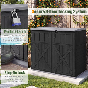 20 Cu.Ft Horizontal Resin Storage Shed with Adjustable Shelf-Black