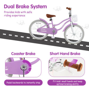 20 Inch Adjustable Kids Bike with 2 Brake System