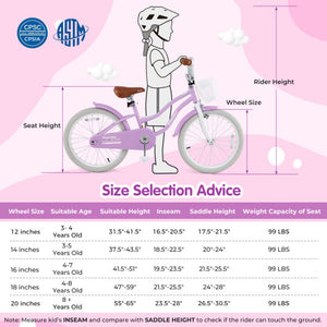 20 Inch Adjustable Kids Bike with 2 Brake System