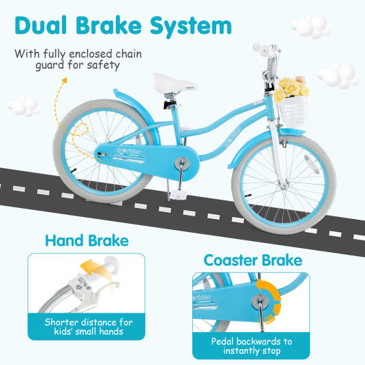 20 Inch Kids Bike with Dual Brakes and Adjustable Seat