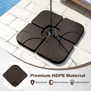 20 Inch Patio Offset Water Filled Plate Umbrella Base Sand-Coffee