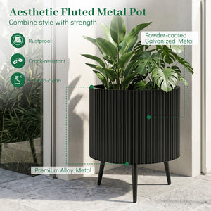 20 Inch Plant Pot with Stand and Tapered Legs for Garden