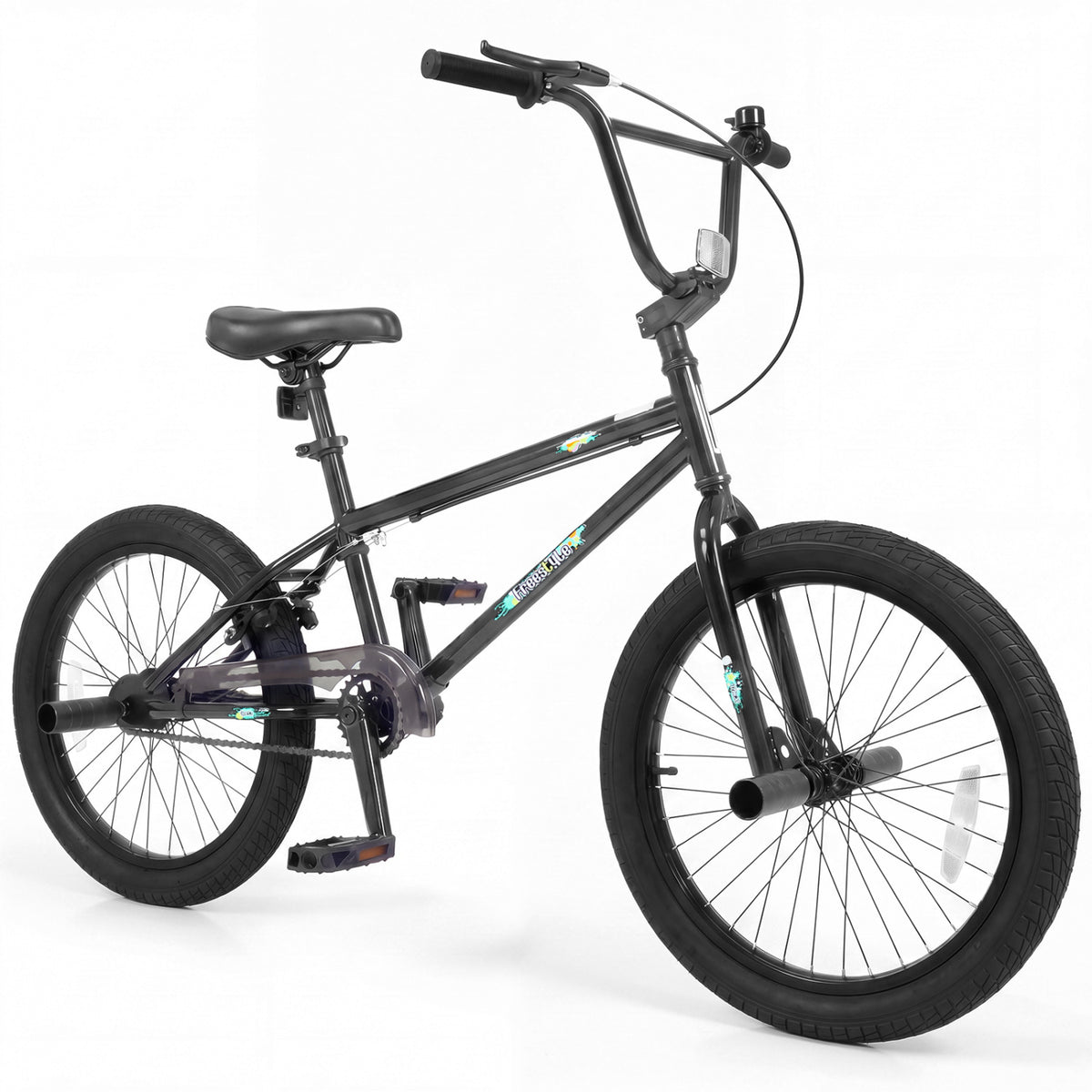 20 Inch Trick Bicycle with 270 Degree Steering and Adjustable Seat for Kids and Teens-Black