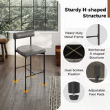 20 Inch Upholstered Bar Stools Set of 2 Counter Height Bar Chairs with  Backrest-Gray