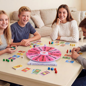 20 Inches 14 Slots Spin Wheel with Blackboard Marker for Prizes-Pink
