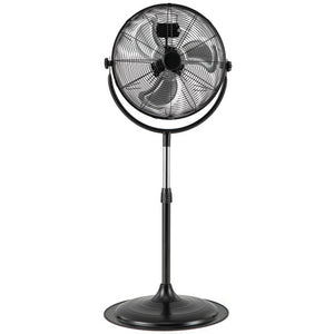 18 Inches High Velocity Pedestal Fan with 3 Speeds and Adjustable Height-Black