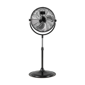 18 Inches High Velocity Pedestal Fan with 3 Speeds and Adjustable Height-Black