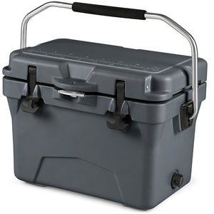 20 Quart Portable Hard Cooler with Built-in Ruler and Bottle-Gray