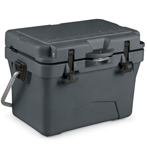 20 Quart Portable Hard Cooler with Built-in Ruler and Bottle-Gray