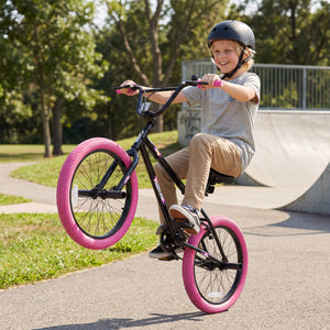 20" Trick Bicycle with 270 Degree Steering and Adjustable Seat for Kids and Teens-Pink