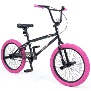 20" Trick Bicycle with 270 Degree Steering and Adjustable Seat for Kids and Teens-Pink