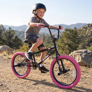 20" Trick Bicycle with 270 Degree Steering and Adjustable Seat for Kids and Teens-Pink