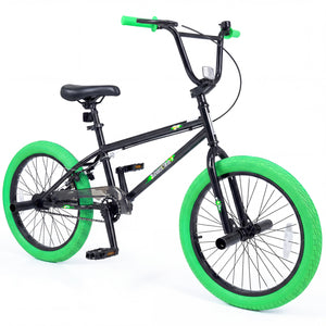 20" Trick Bicycle with 270 Degree Steering and Adjustable Seat for Kids and Teens-Green