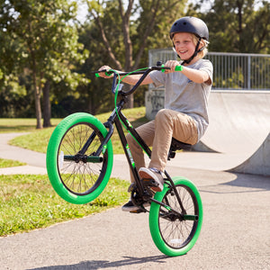 20" Trick Bicycle with 270 Degree Steering and Adjustable Seat for Kids and Teens-Green